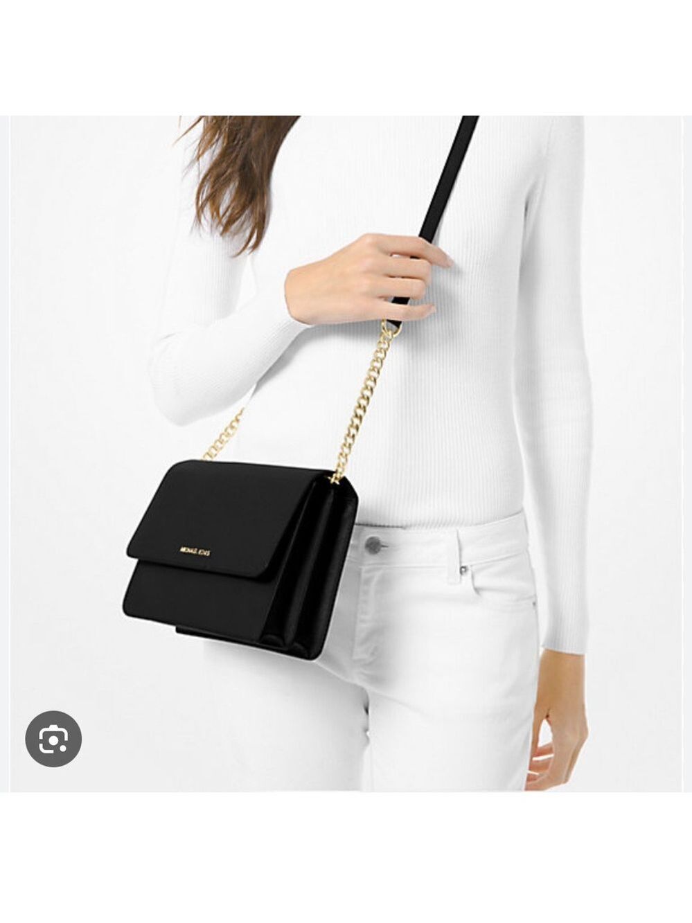 Michael Kors Blue (Navy blue) Clutch with Gold Branding